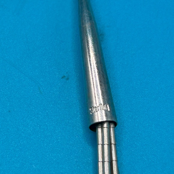 Vintage Sterling silver liquid silver with turquoise and onyx by Moquino Family - Picture 6 of 7